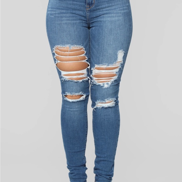high waisted ripped jeans fashion nova